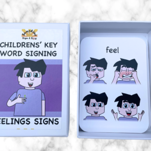 feeling flashcards - key word sign auslan - feelings