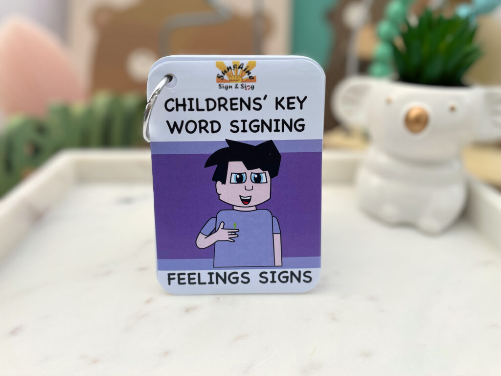 auslan key word sign feelings emotion flashcards