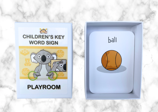 auslan - key word sign - playroom - toys - flashcards