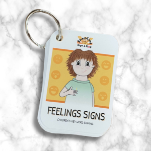 key word sign auslan - feelings lanyard cards