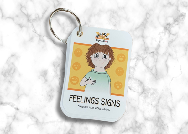 key word sign auslan - feelings lanyard cards