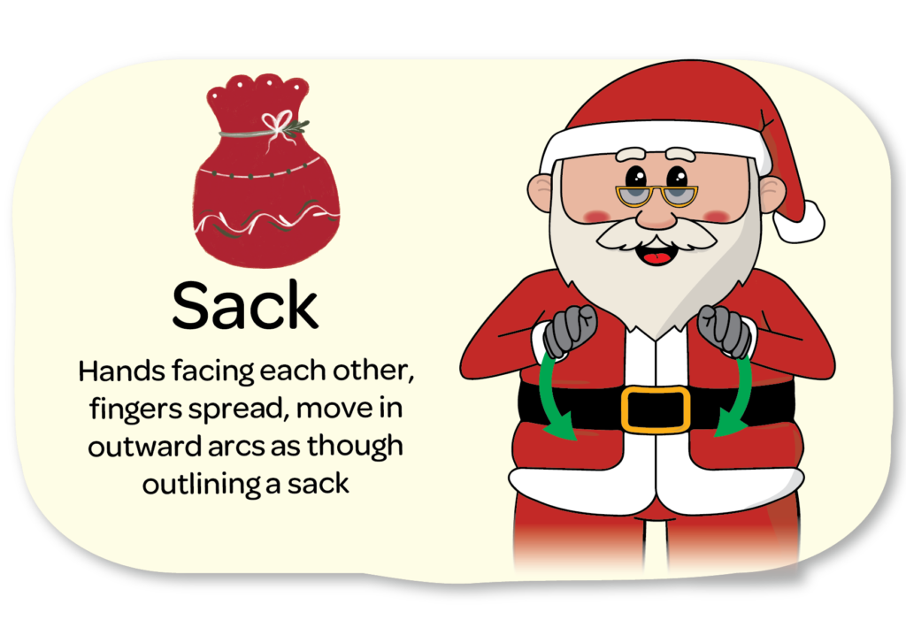 Key Word Sign - sign for sack - christmas signs - Auslan