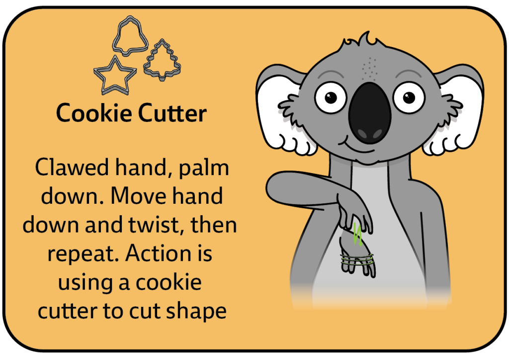 key word sign - auslan - sign for cookie cutter or biscuit cutter