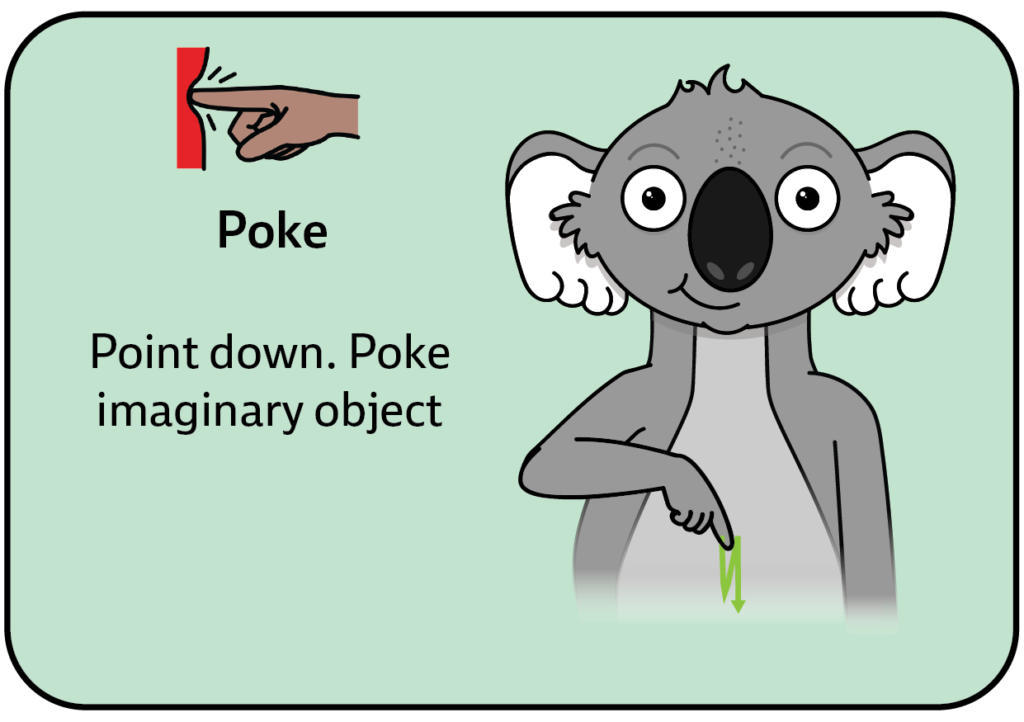 Key word sign - Australia - kws sign for poke - Auslan