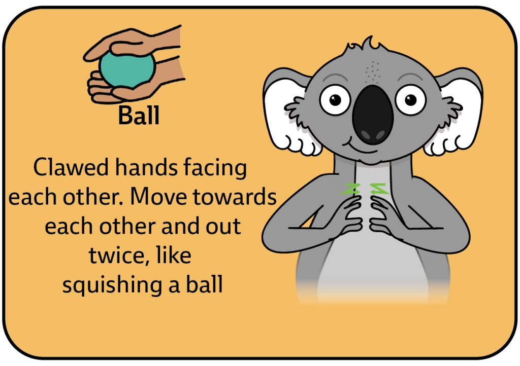key word sign - auslan - sign for ball