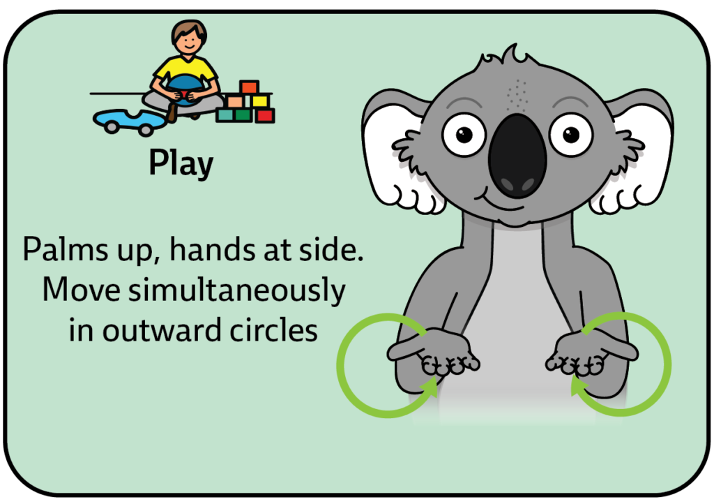 key word sign - australia - sign for play - auslan - sign language - AAC