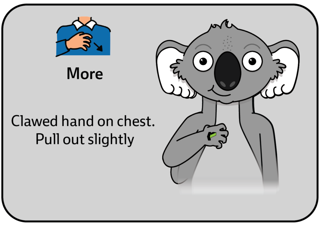 key word sign - sign for more - auslan