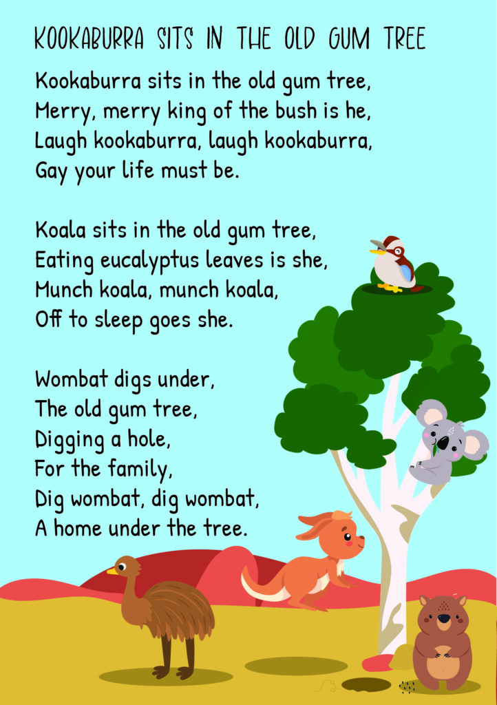 key word sign - auslan - kookaburra sits in the old gum tree - australian animal signs - nursery rhyme