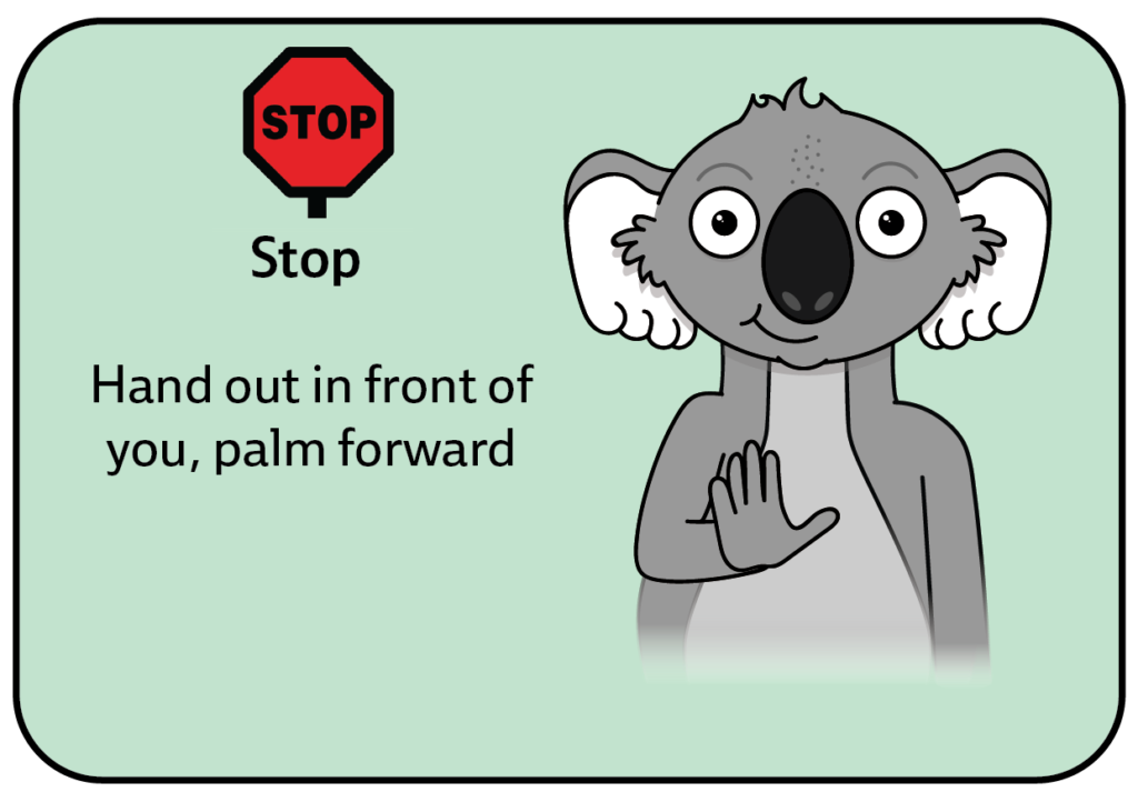 key word sign - australia - sign for STOP - AAC - Auslan - Sign Language