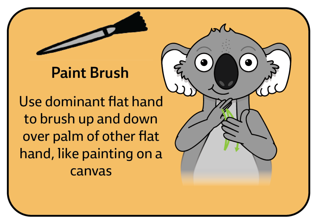 key word sign - paint brush - craft communication board - AAC