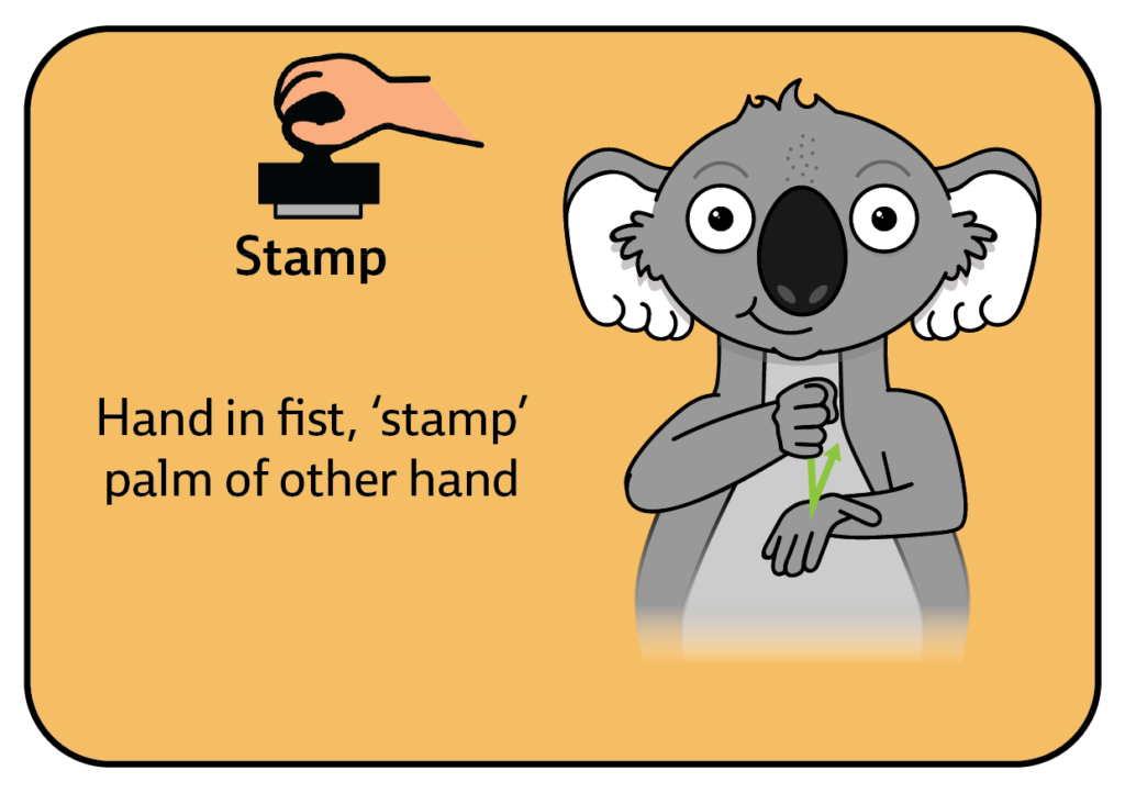 key word sign - sign for stamp - craft communication board AAC