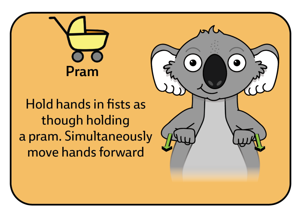 key word sign - australia - sign for pram - AAC - Auslan - Sign Language