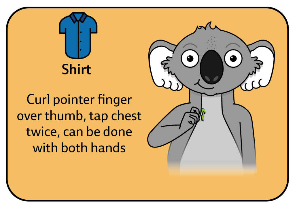 key word sign - australia - sign for shirt- AAC - Auslan - Sign Language