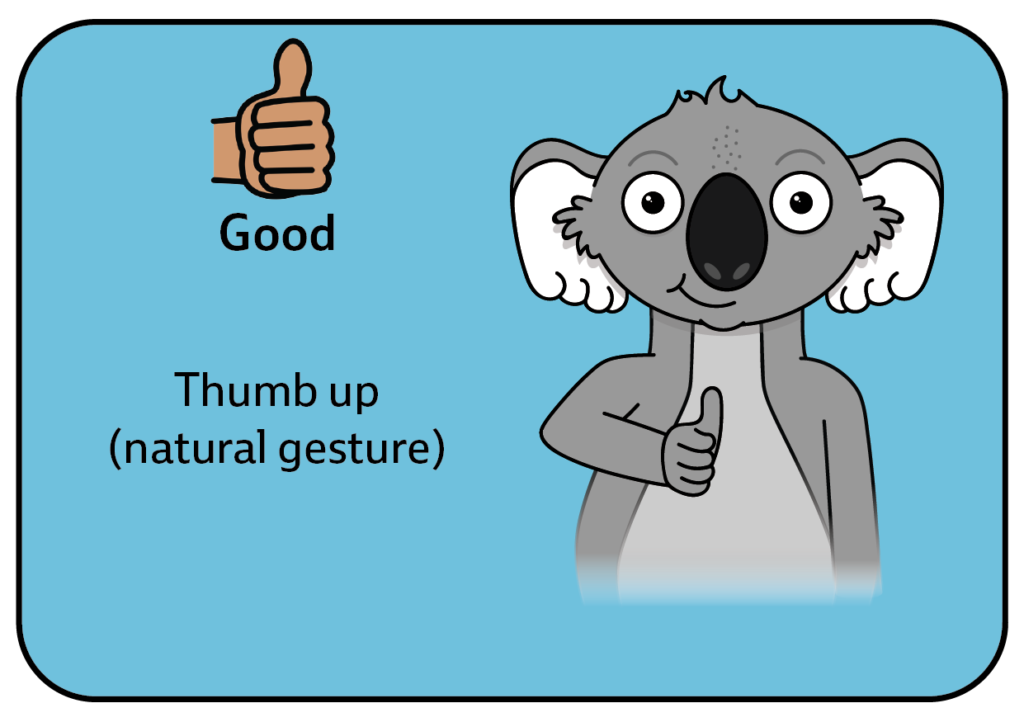 sign for good - key word sign - AAC - communication board - auslan