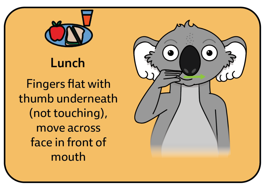 key word sign - australia - sign for lunch - AAC - Auslan - Sign Language