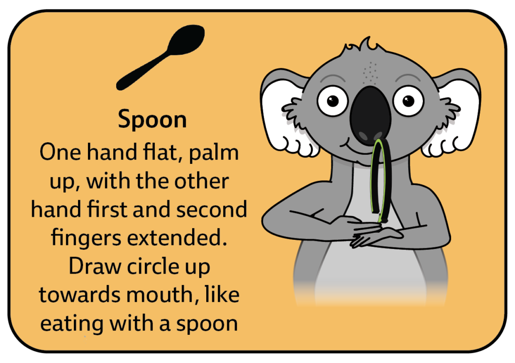 key word sign - australia - sign for spoon- AAC - Auslan - Sign Language