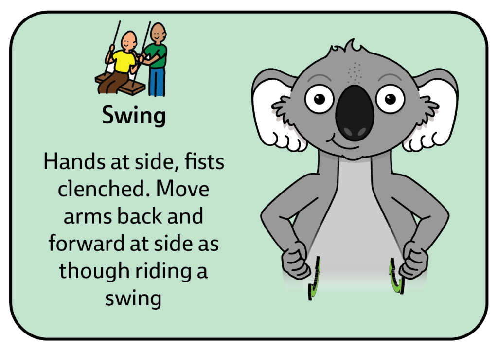 Sign for swing- key word sign - KWS - AAC - Outdoor Play Communication Board