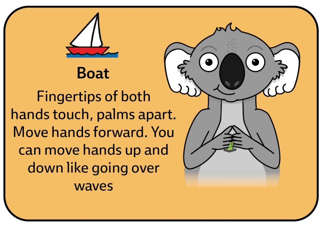 key word sign - sign for boat - auslan