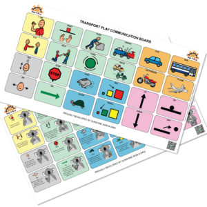 Downloadable - Transport Play Communication Boards – AAC – Children’s key word sign – with access to video tutorials