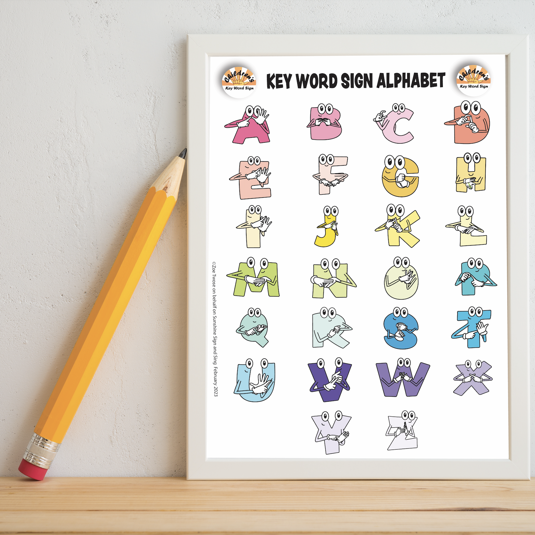 key word sign - fingerspelling - alphabet poster